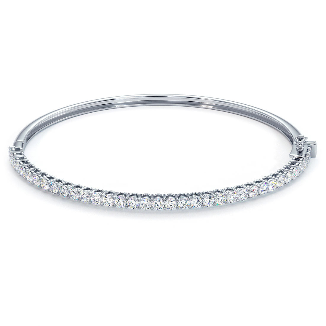 2.00ctw Round Brilliant Diamond Bangle Bracelet set in 14k White Gold