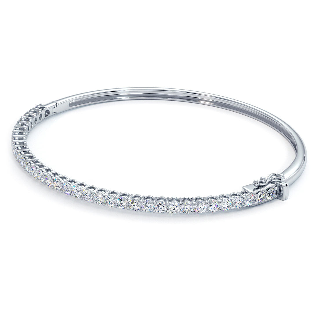 2.00ctw Round Brilliant Diamond Bangle Bracelet set in 14k White Gold