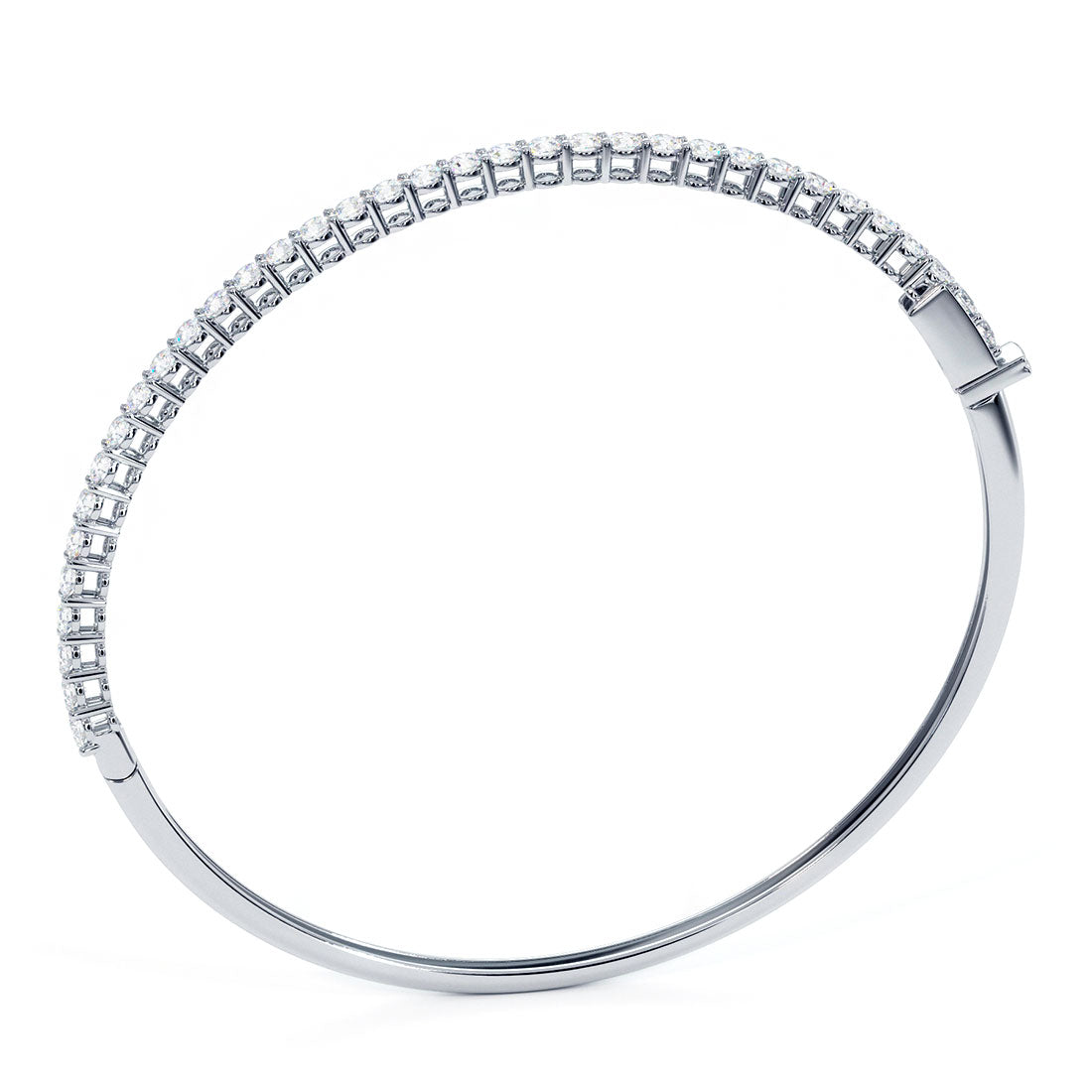 2.00ctw Round Brilliant Diamond Bangle Bracelet set in 14k White Gold