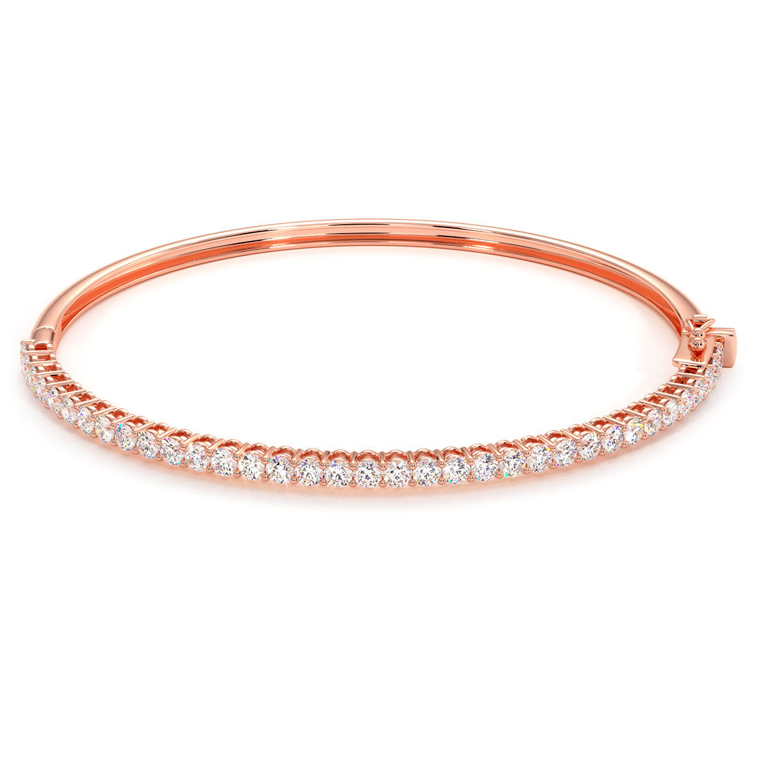 2.00ctw Round Brilliant Diamond Bangle Bracelet set in 14k Rose Gold