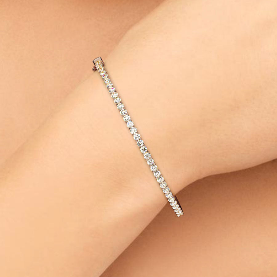 2.00ctw Round Brilliant Diamond Bangle Bracelet set in 14k Rose Gold