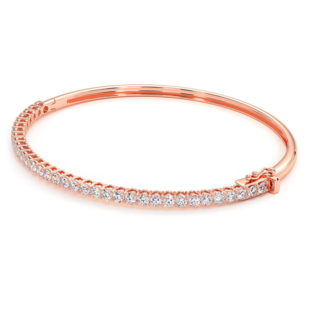 2.00ctw Round Brilliant Diamond Bangle Bracelet set in 14k Rose Gold