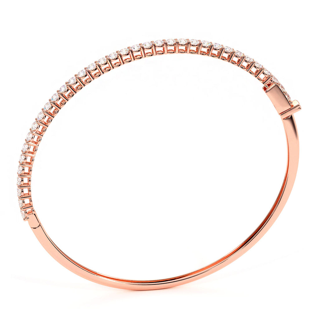 2.00ctw Round Brilliant Diamond Bangle Bracelet set in 14k Rose Gold