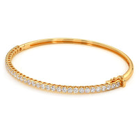 2.00ctw Round Brilliant Diamond Bangle Bracelet set in 14k Yellow Gold