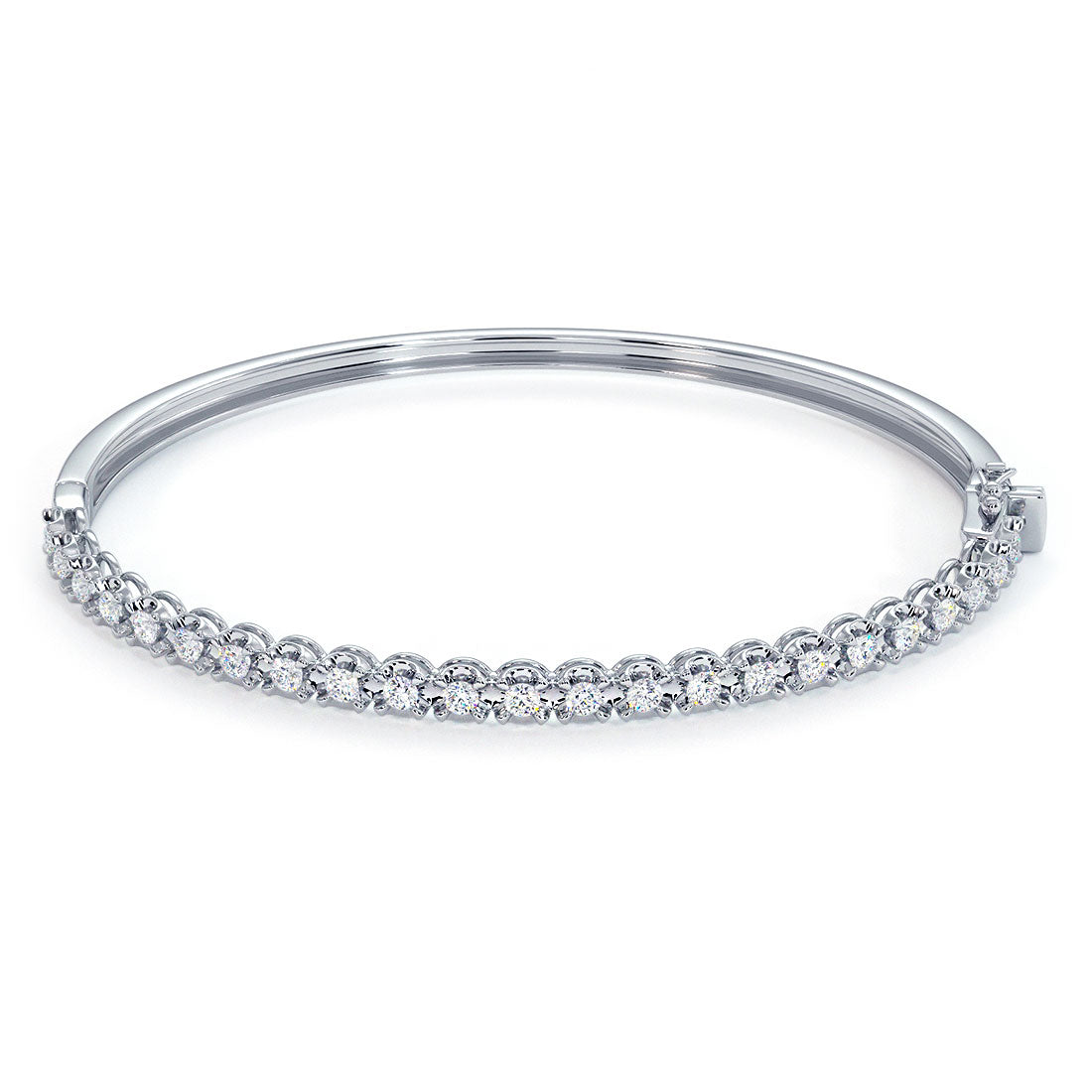 0.75ctw Round Brilliant Buttercup Diamond Bangle Bracelet set in 14k White Gold