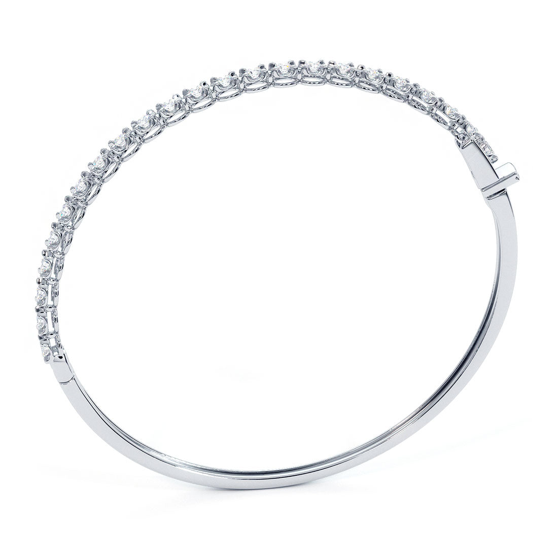 0.75ctw Round Brilliant Buttercup Diamond Bangle Bracelet set in 14k White Gold