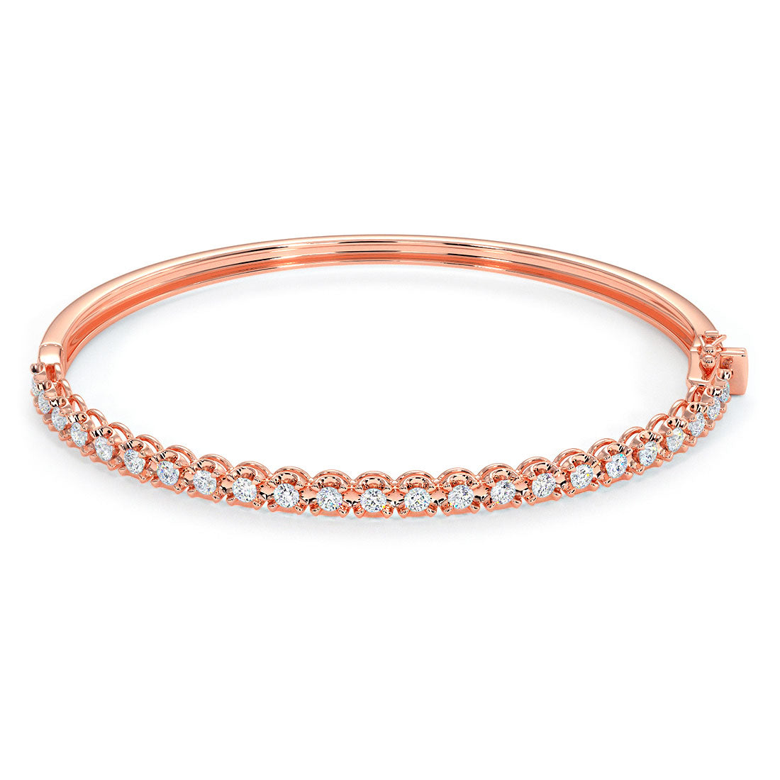 0.75ctw Round Brilliant Buttercup Diamond Bangle Bracelet set in 14k Rose Gold