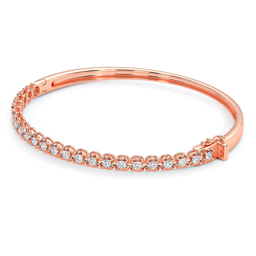 0.75ctw Round Brilliant Buttercup Diamond Bangle Bracelet set in 14k Rose Gold