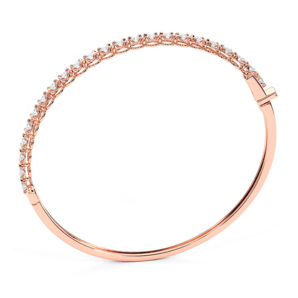 0.75ctw Round Brilliant Buttercup Diamond Bangle Bracelet set in 14k Rose Gold