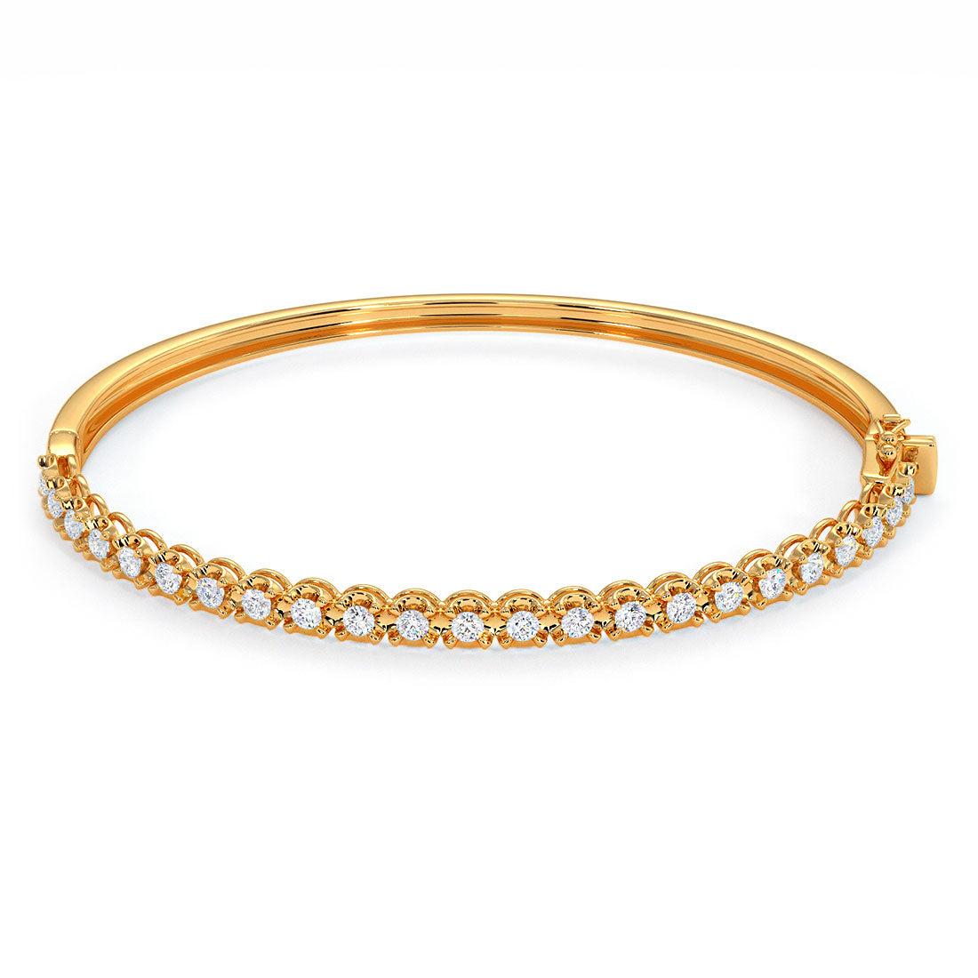 0.75ctw Round Brilliant Buttercup Diamond Bangle Bracelet set in 14k Yellow Gold