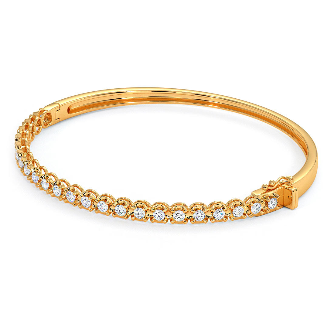 0.75ctw Round Brilliant Buttercup Diamond Bangle Bracelet set in 14k Yellow Gold