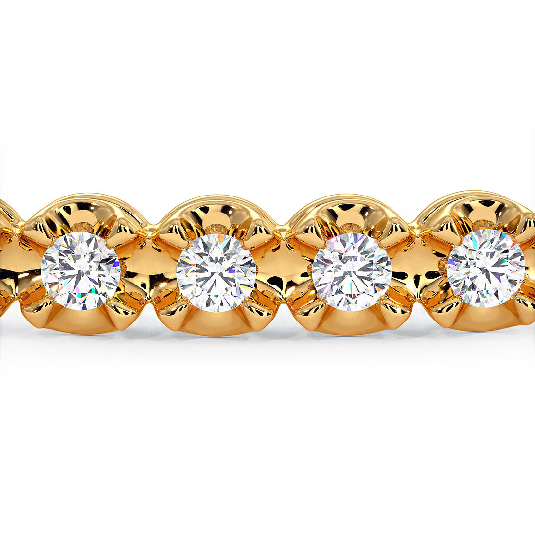 0.75ctw Round Brilliant Buttercup Diamond Bangle Bracelet set in 14k Yellow Gold