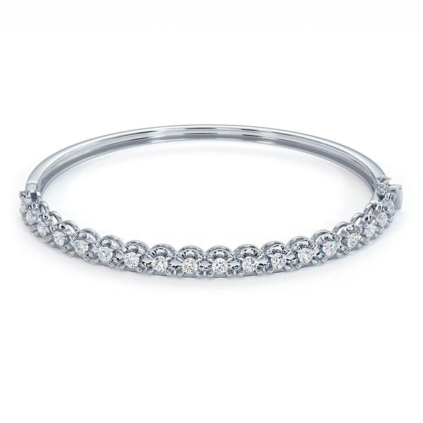 1.25ctw Round Brilliant Buttercup Diamond Bangle Bracelet set in 14k White Gold