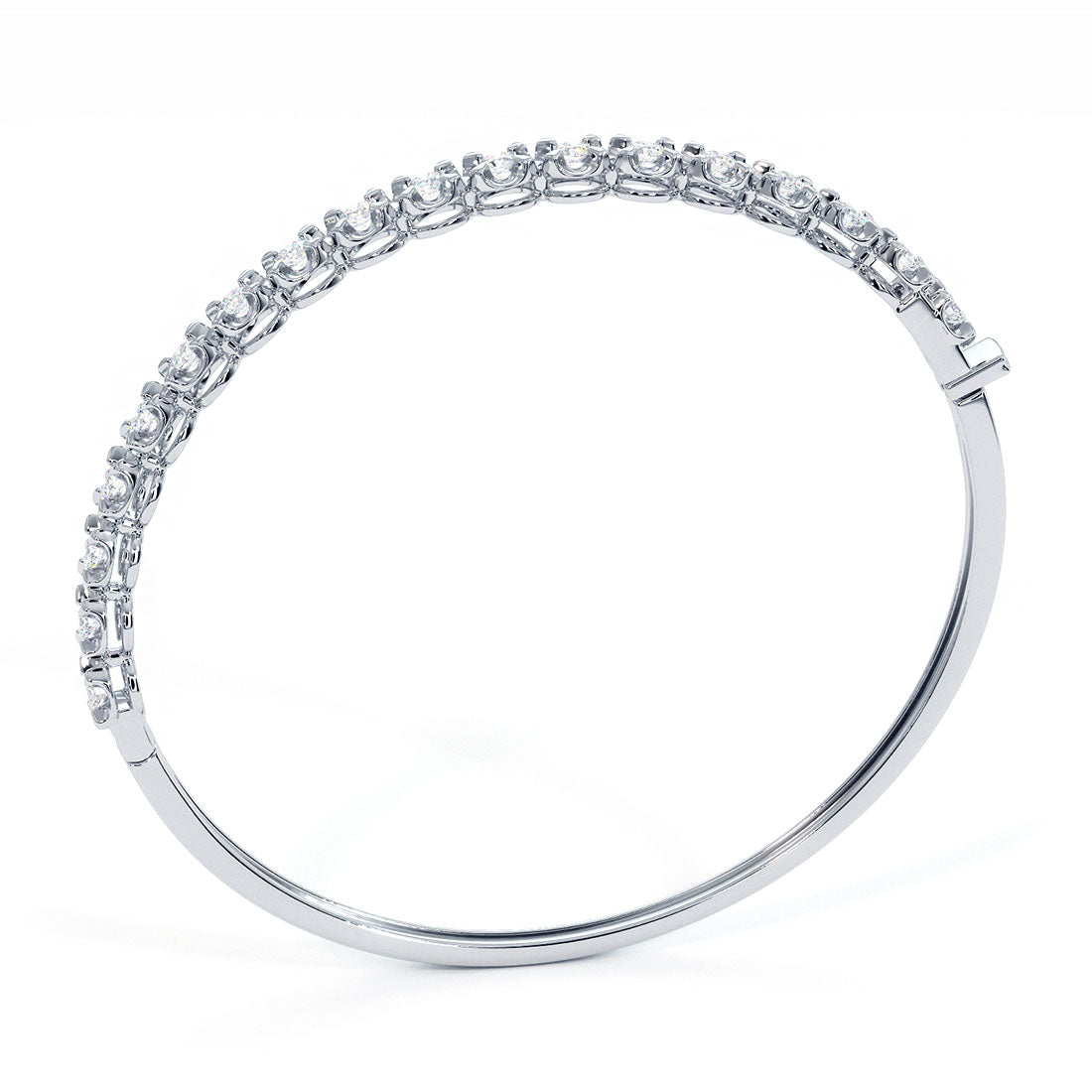 1.25ctw Round Brilliant Buttercup Diamond Bangle Bracelet set in 14k White Gold