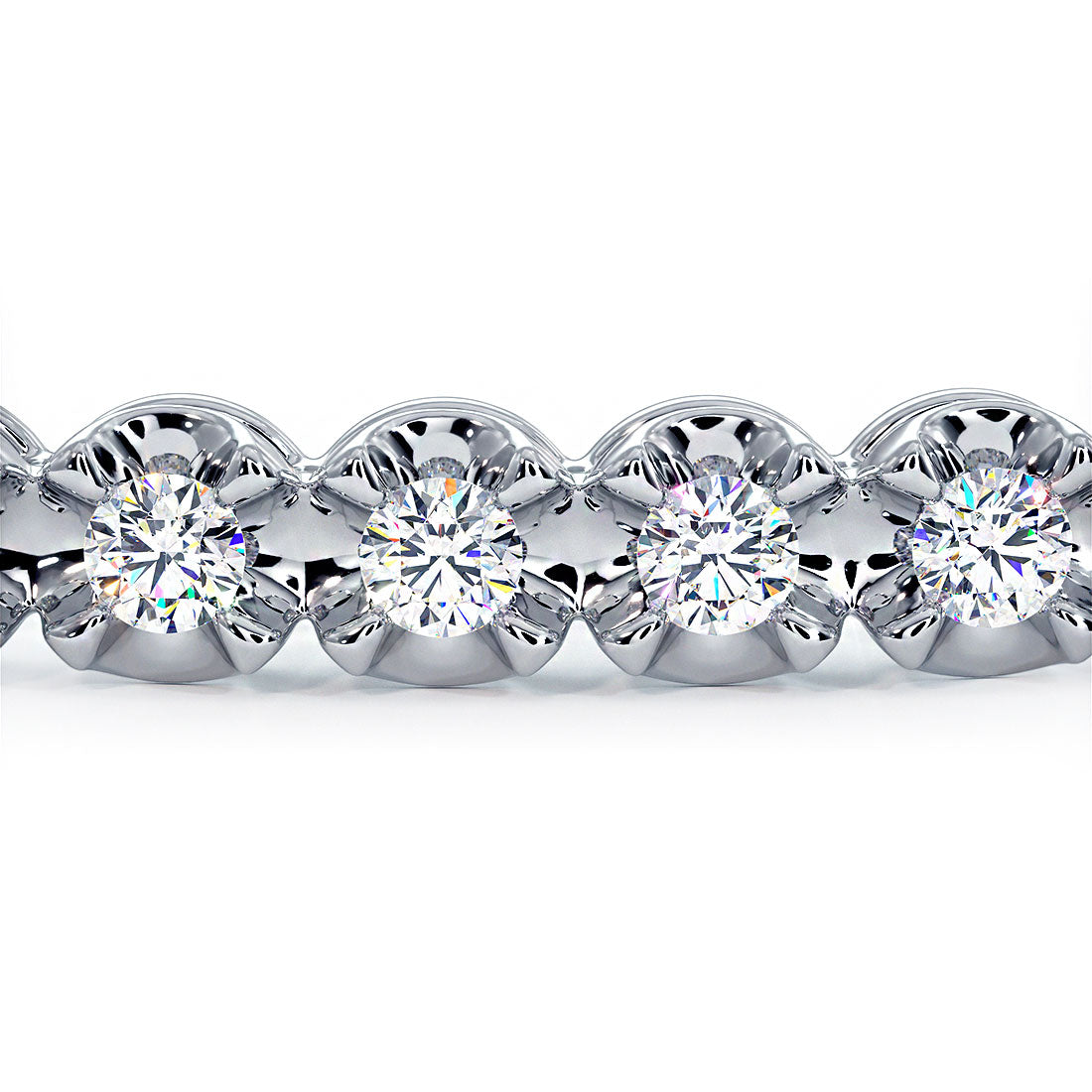 1.25ctw Round Brilliant Buttercup Diamond Bangle Bracelet set in 14k White Gold