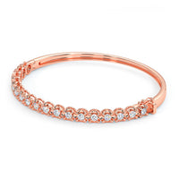 1.25ctw Round Brilliant Buttercup Diamond Bangle Bracelet set in 14k Rose Gold