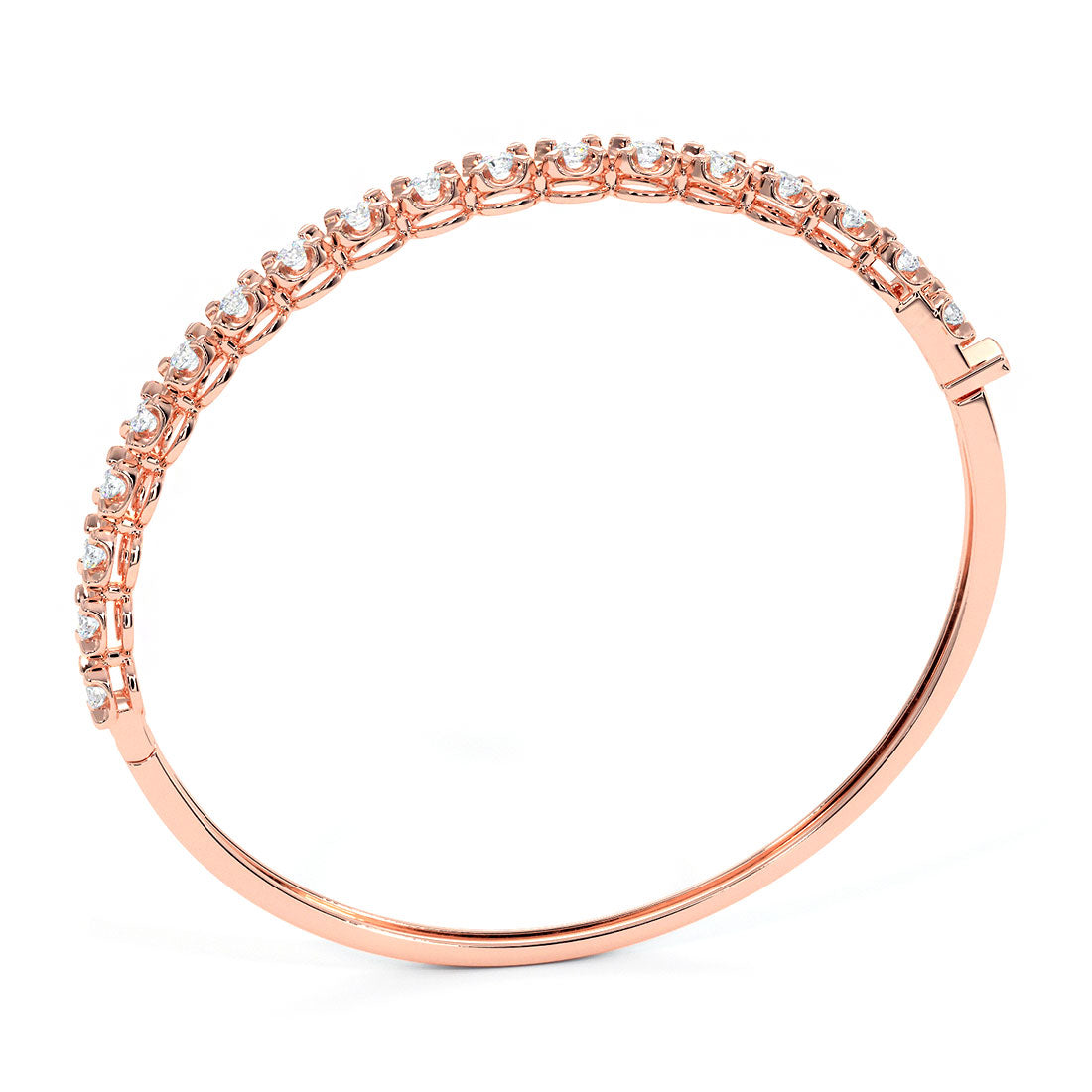 1.25ctw Round Brilliant Buttercup Diamond Bangle Bracelet set in 14k Rose Gold