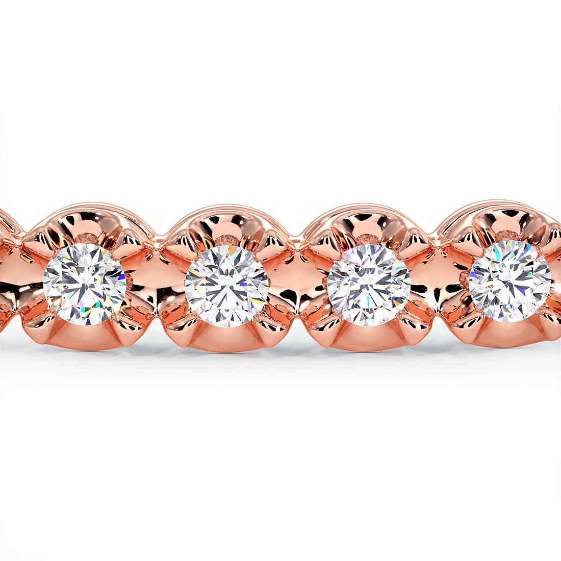 1.25ctw Round Brilliant Buttercup Diamond Bangle Bracelet set in 14k Rose Gold