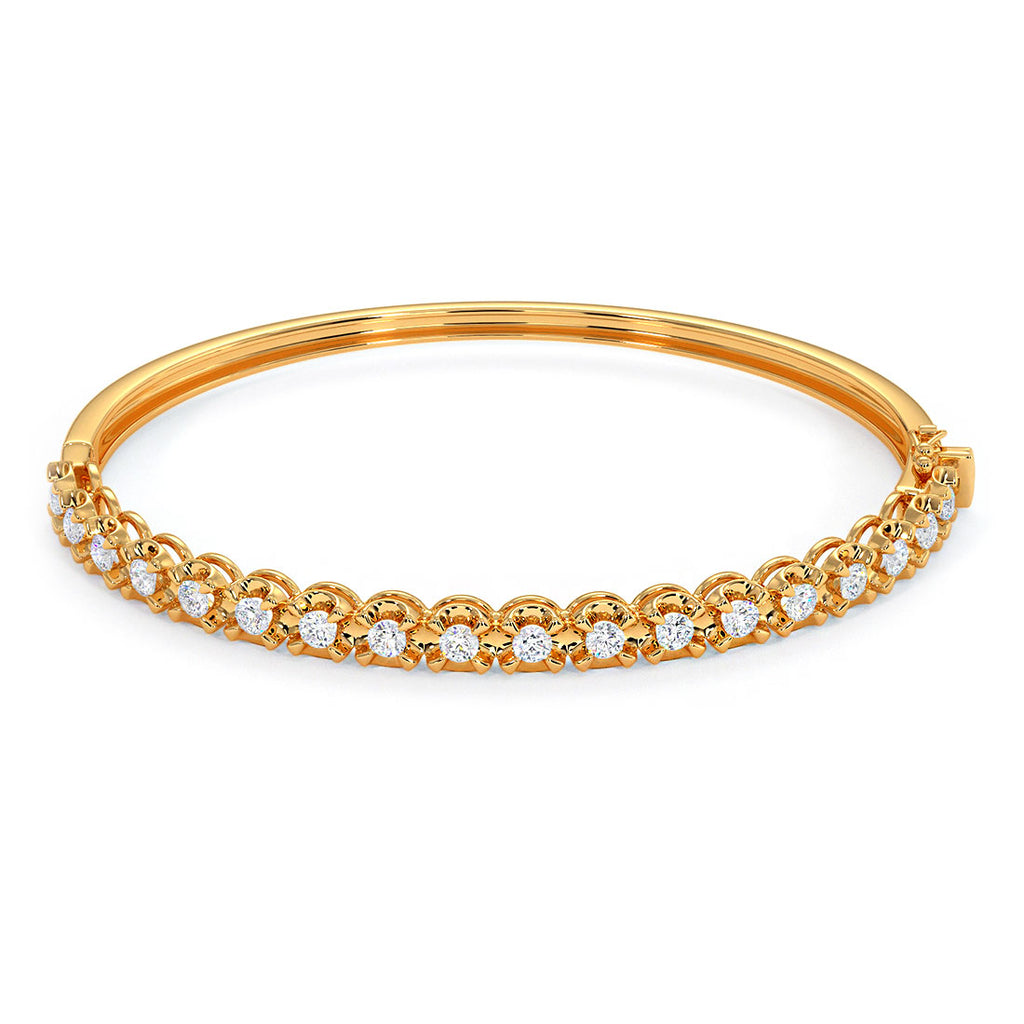 1.25ctw Round Brilliant Buttercup Diamond Bangle Bracelet set in 14k Yellow Gold