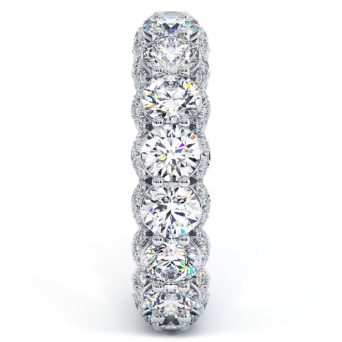 4.50ctw Round Diamond Pave Eternity Wedding Band Anniversary Ring 14k Gold