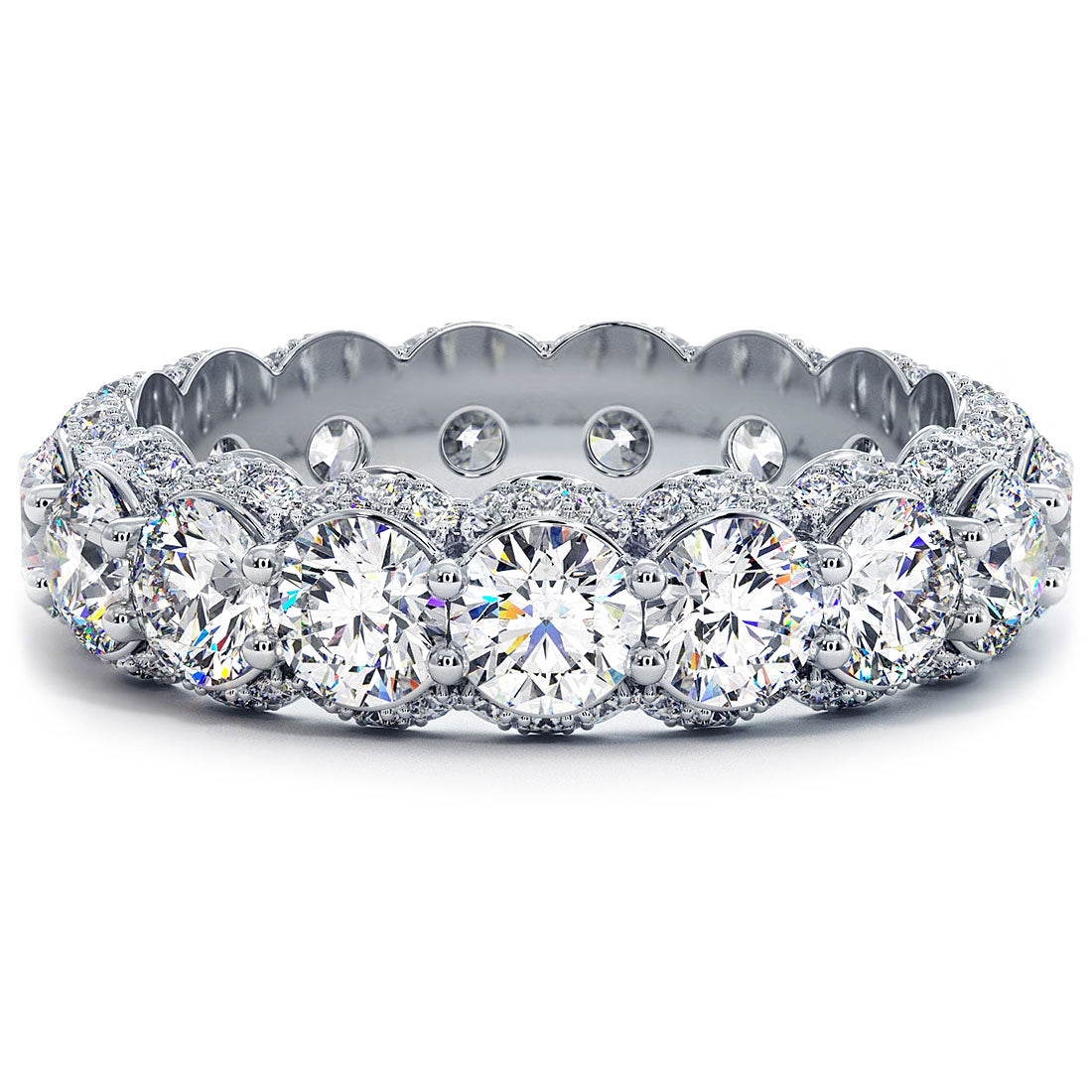 4.50ctw Round Diamond Pave Eternity Wedding Band Anniversary Ring 14k Gold