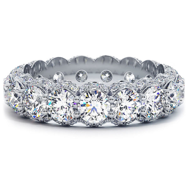 4.50ctw Round Diamond Pave Eternity Wedding Band Anniversary Ring 14k Gold