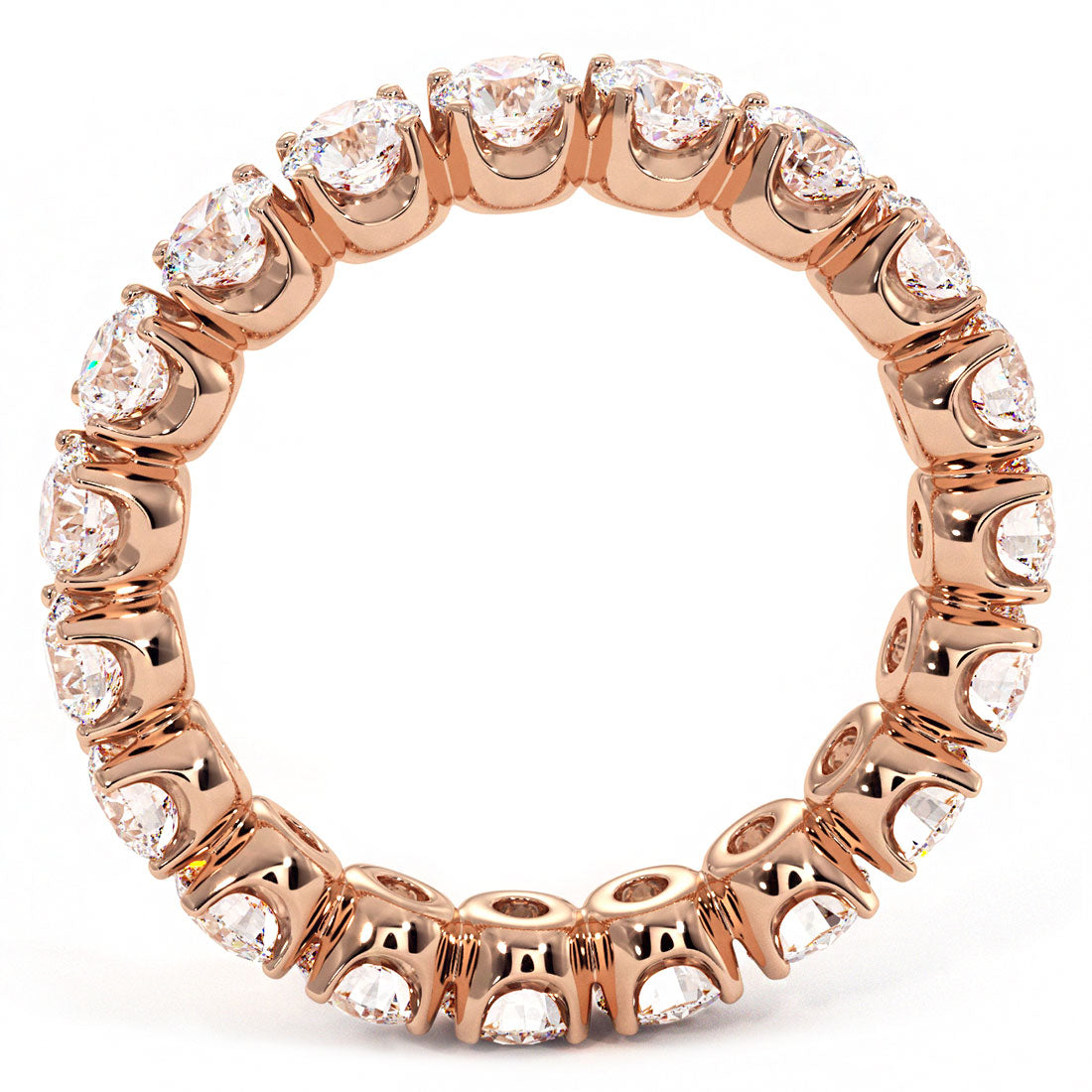 2.00ctw Round Diamond Eternity Wedding Band Anniversary Ring 14k Rose Gold