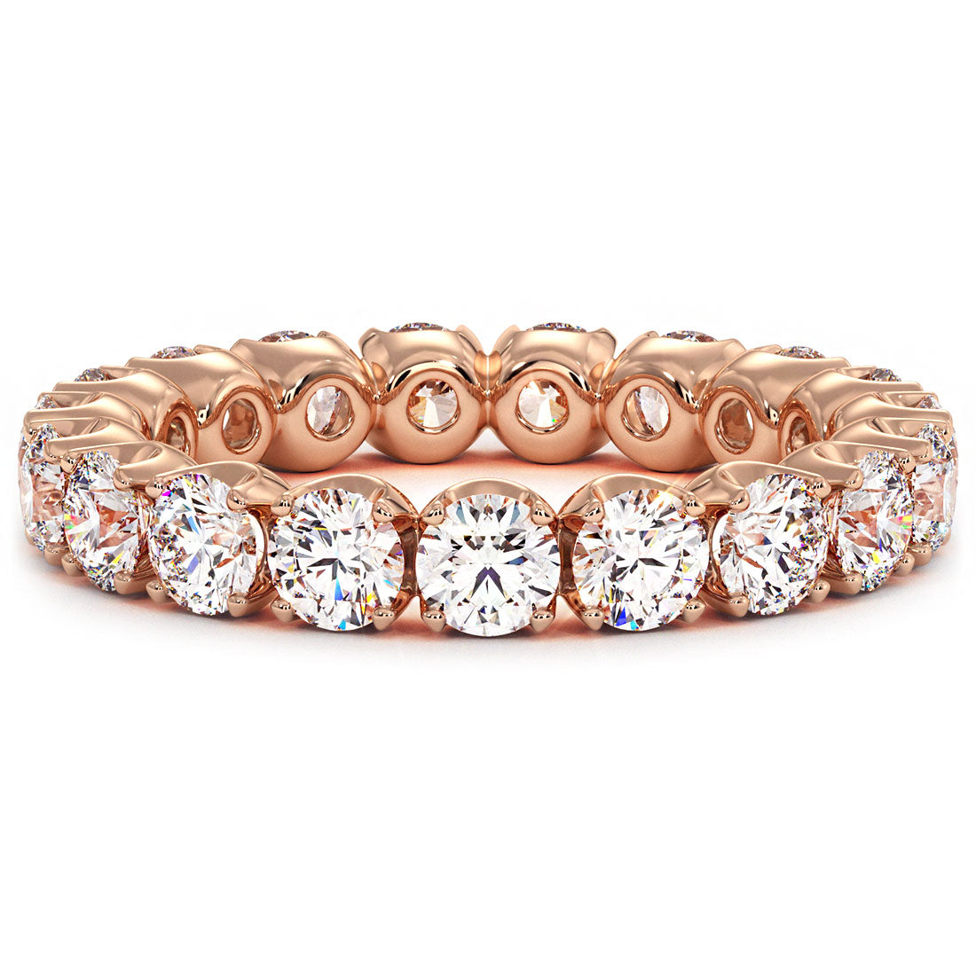 2.00ctw Round Diamond Eternity Wedding Band Anniversary Ring 14k Rose Gold