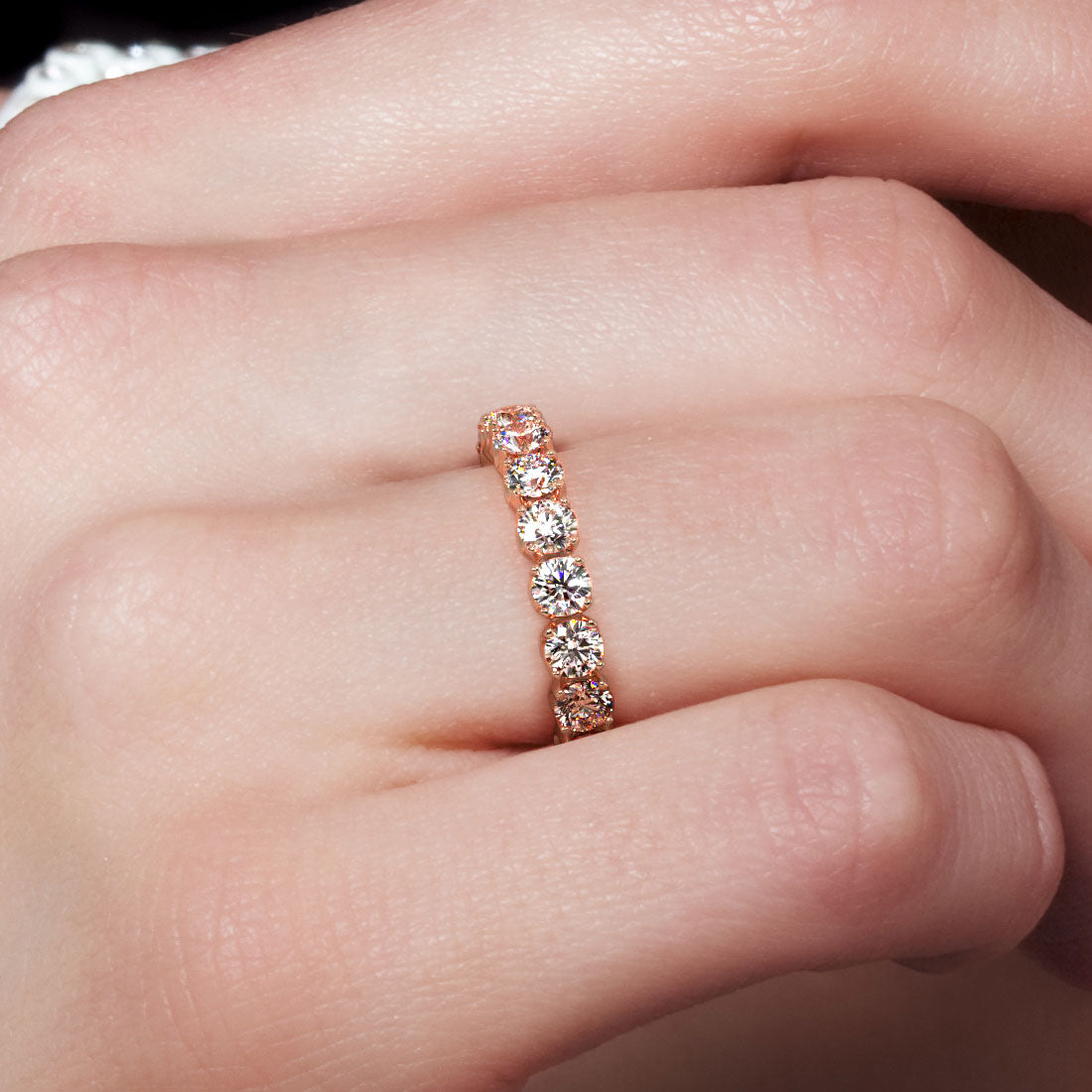 2.00ctw Round Diamond Eternity Wedding Band Anniversary Ring 14k Rose Gold