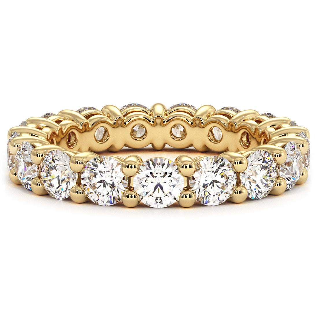 3.50ctw Round Diamond Eternity Wedding Band Anniversary Ring 14k Yellow Gold