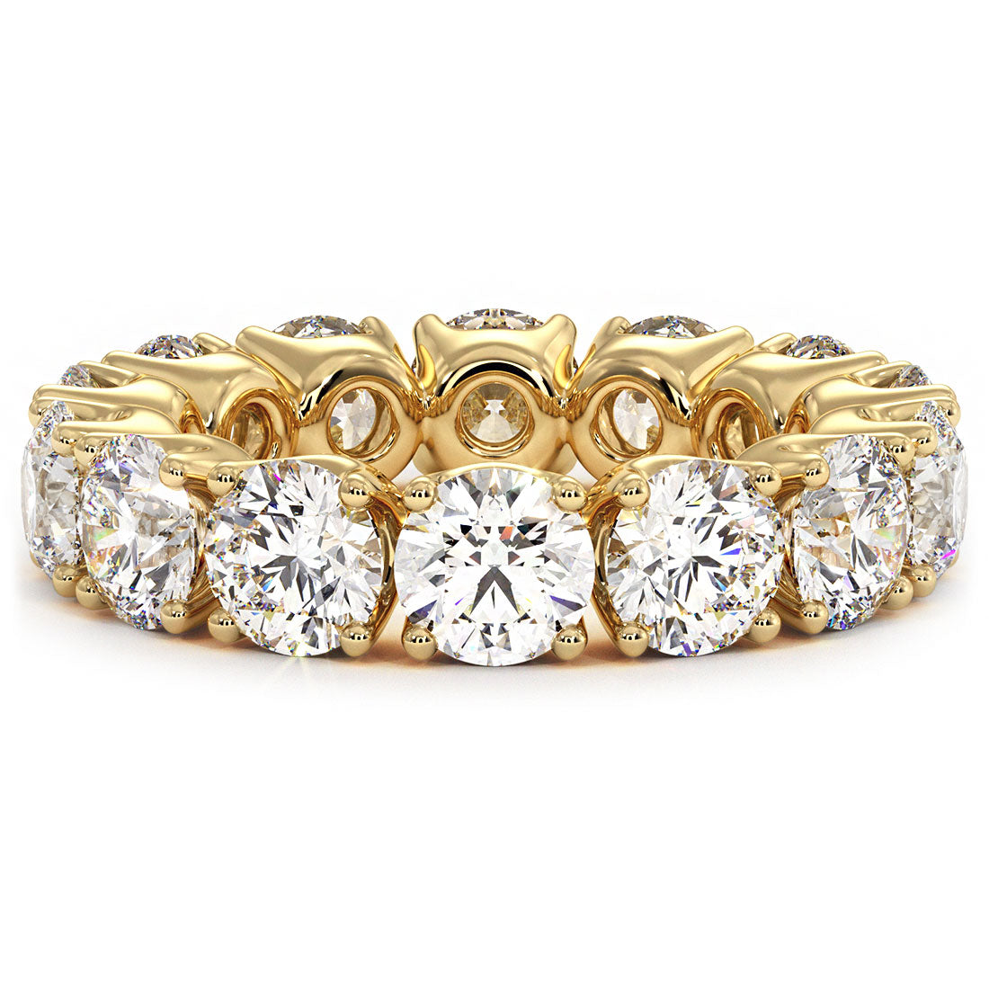 7.00ctw Round Diamond Eternity Wedding Band Anniversary Ring 14k Yellow Gold