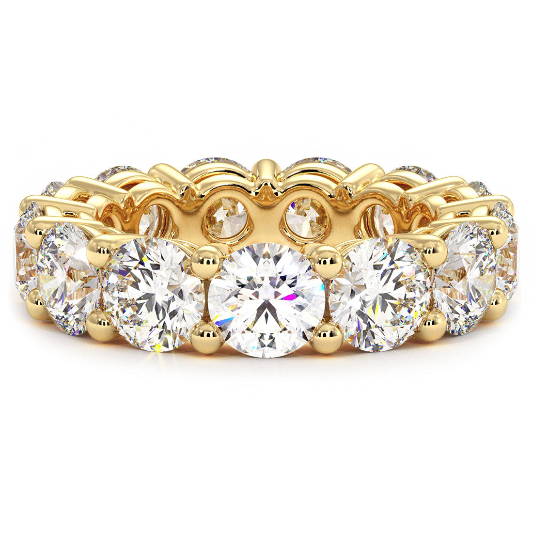 5.20ctw Round Diamond Eternity Wedding Band Anniversary Ring 14k Yellow Gold