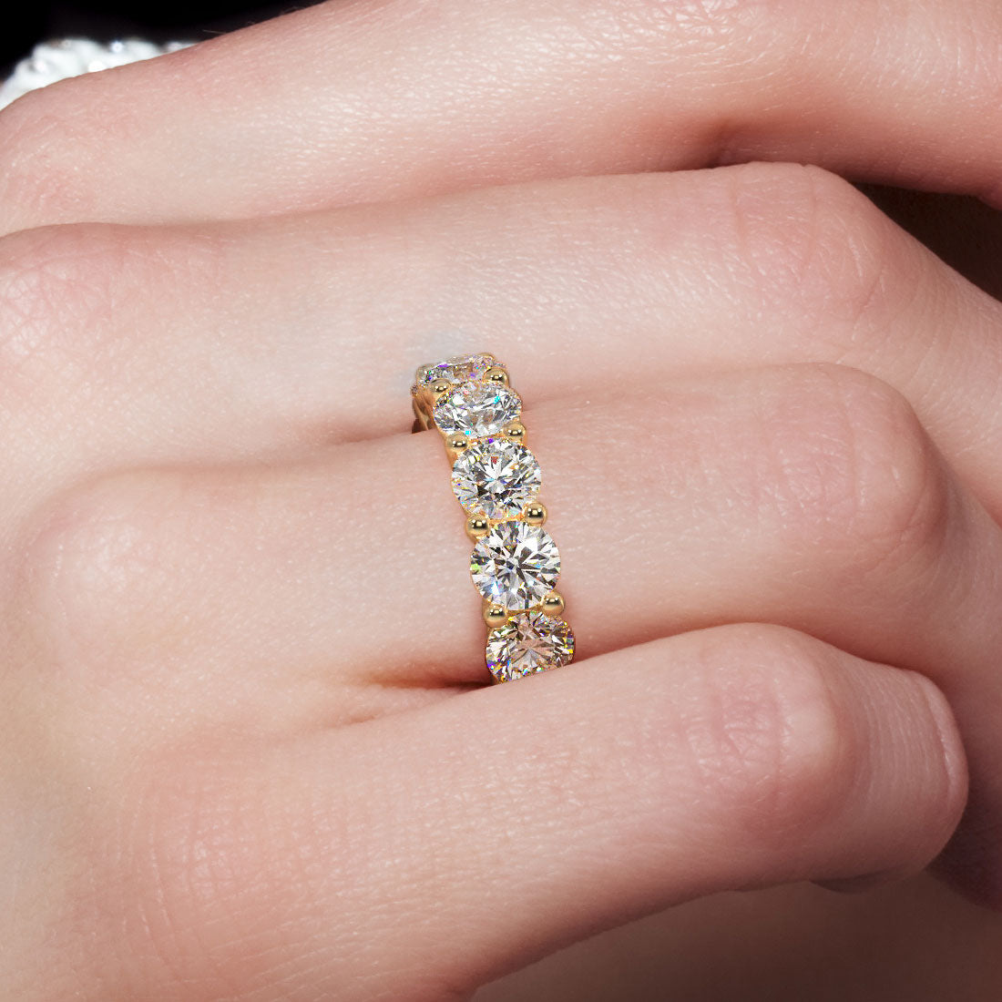 5.20ctw Round Diamond Eternity Wedding Band Anniversary Ring 14k Yellow Gold