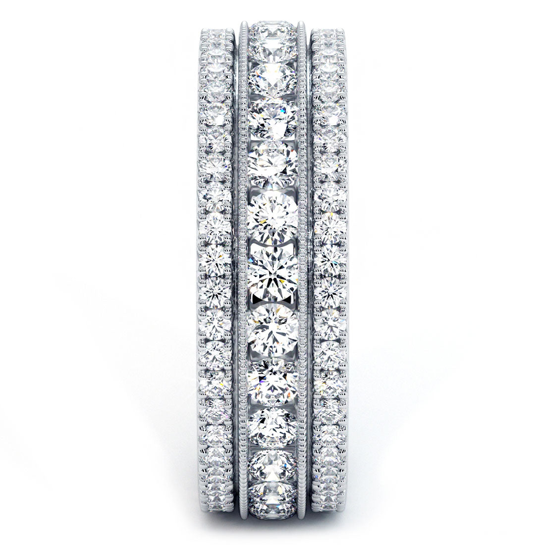 2.00ctw Round Diamond Pave Eternity Wedding Band Anniversary Ring 14k Gold