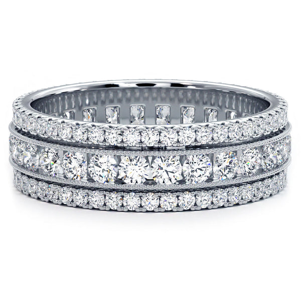 2.00ctw Round Diamond Pave Eternity Wedding Band Anniversary Ring 14k Gold
