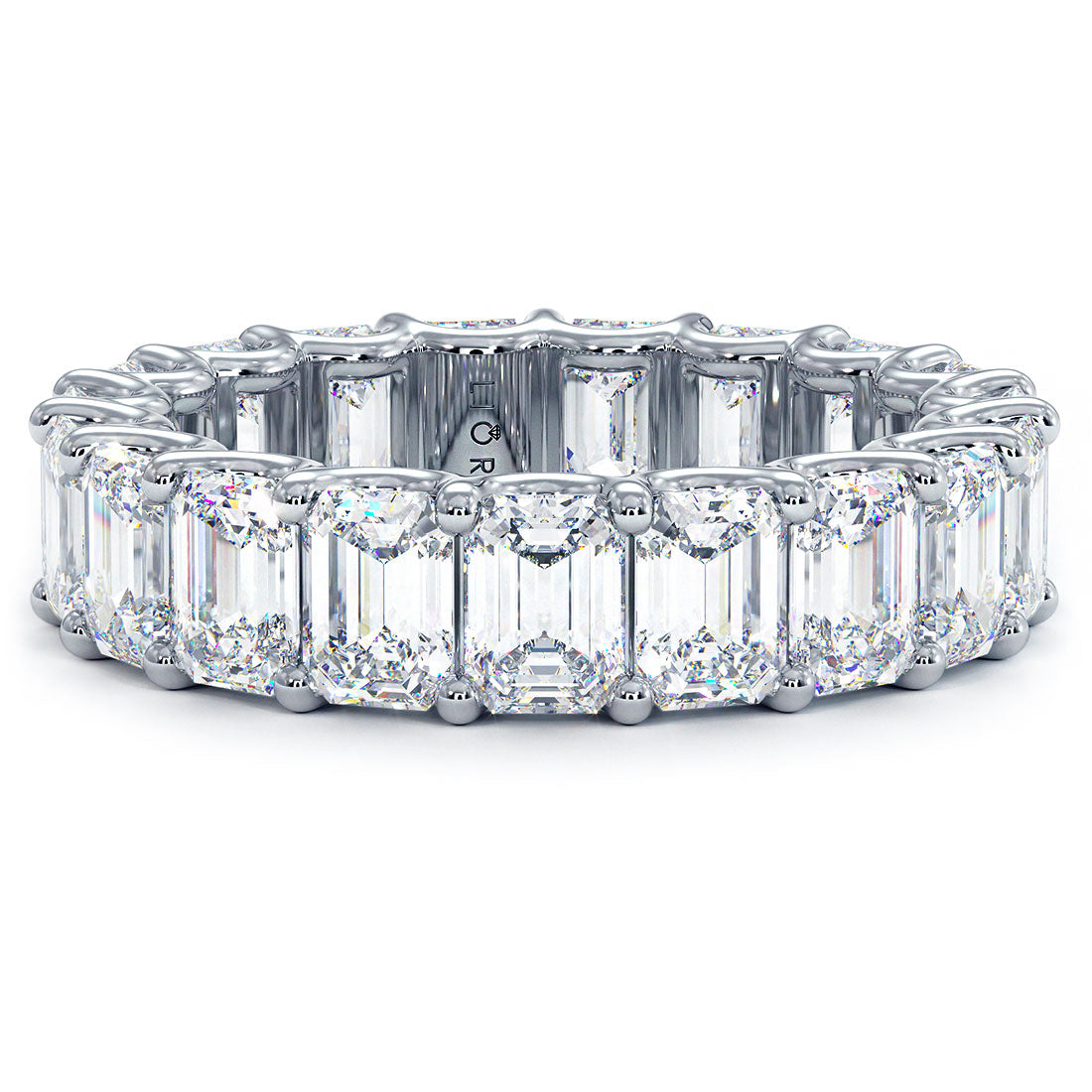 6.65ctw Emerald Cut Diamond Eternity Band Set In 14k White Gold