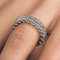 6.65ctw Emerald Cut Diamond Eternity Band Set In Platinum