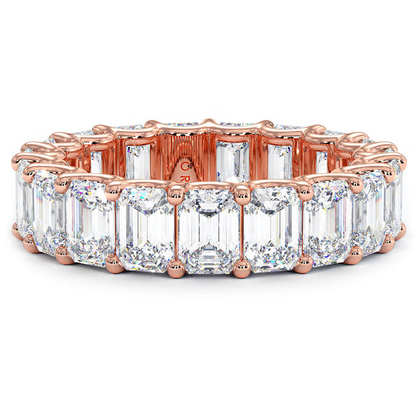 6.65ctw Emerald Cut Diamond Eternity Band Set In 14k Rose Gold