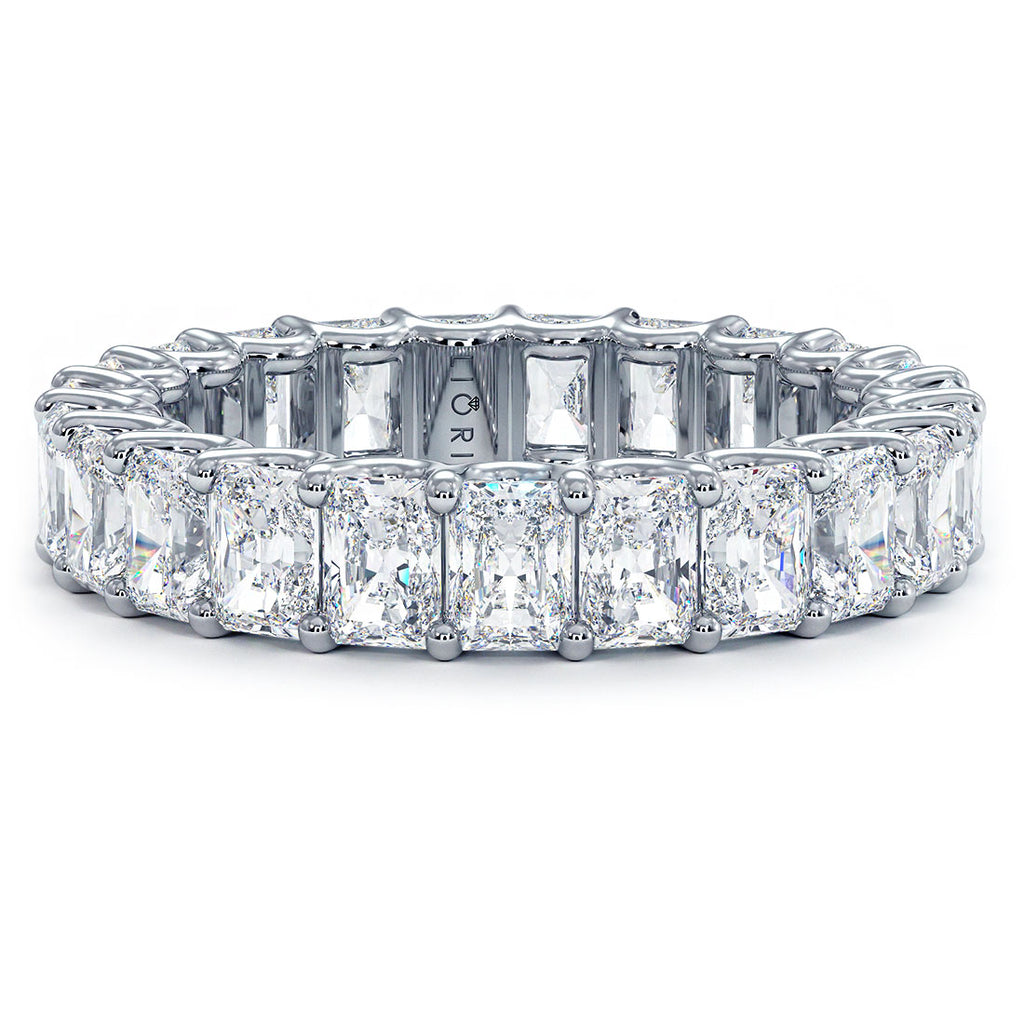 4.60ctw Radiant Cut Diamond Eternity Band Set In 14k White Gold