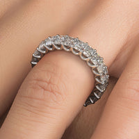 4.60ctw Radiant Cut Diamond Eternity Band Set In 14k White Gold