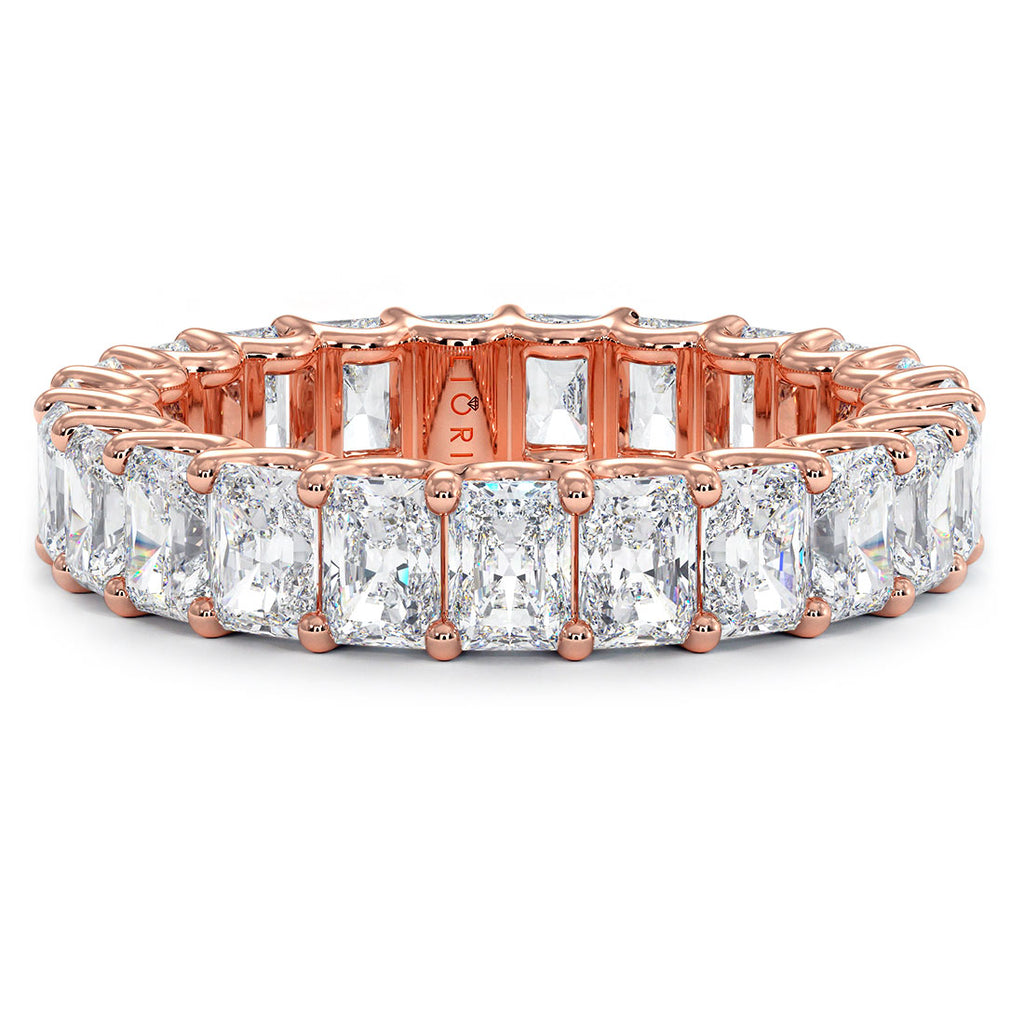 4.60ctw Radiant Cut Diamond Eternity Band Set In 14k Rose Gold