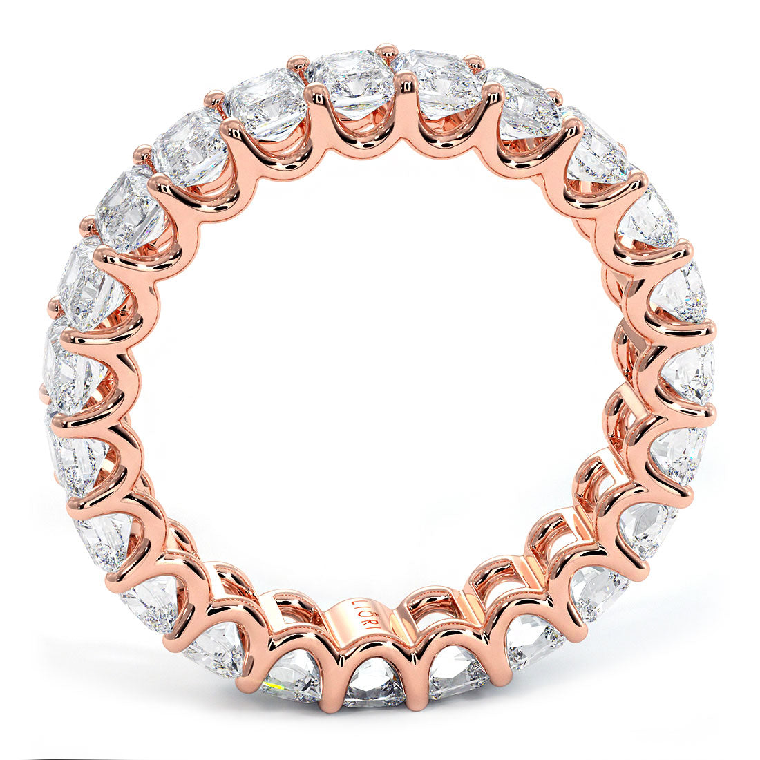 4.60ctw Radiant Cut Diamond Eternity Band Set In 14k Rose Gold