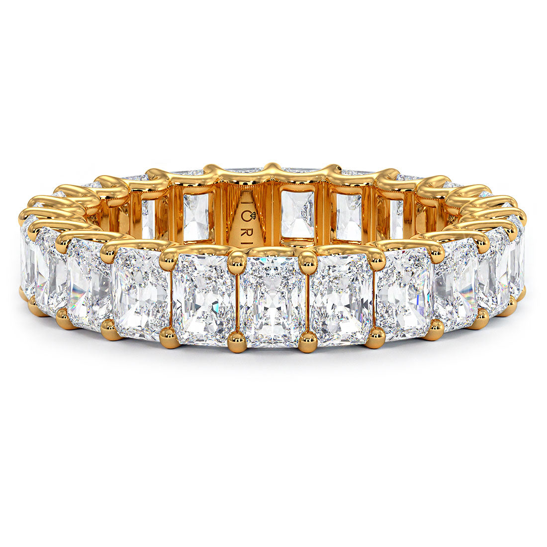 4.60ctw Radiant Cut Diamond Eternity Band Set In 14k Yellow Gold
