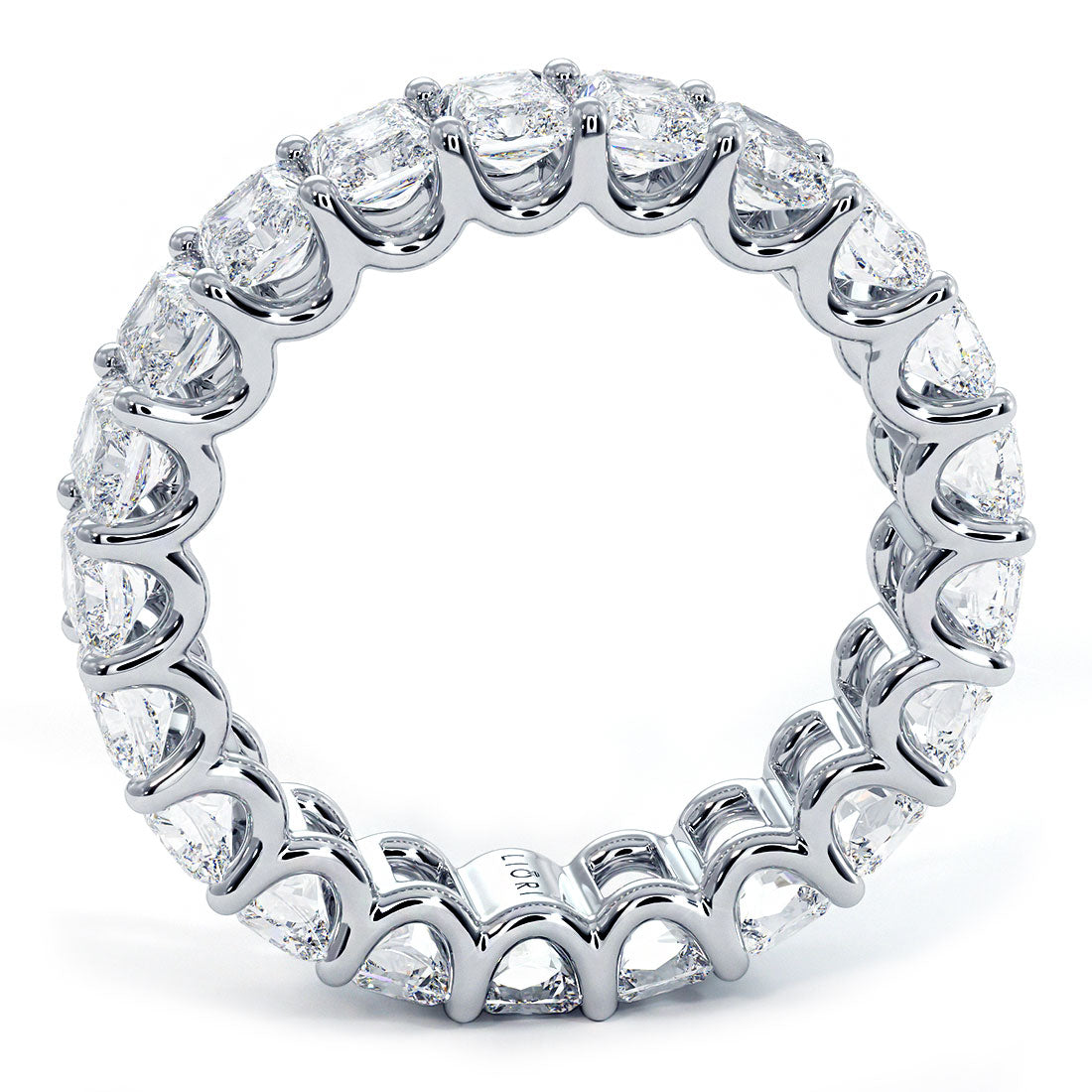 5.25ctw Radiant Cut Diamond Eternity Band Set In 14k White Gold