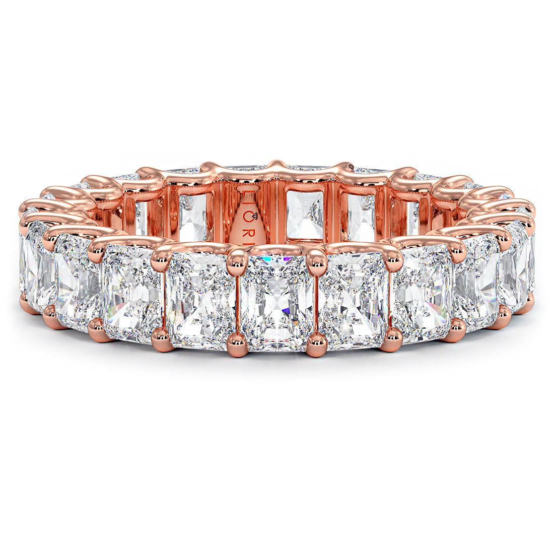 5.25ctw Radiant Cut Diamond Eternity Band Set In 14k Rose Gold