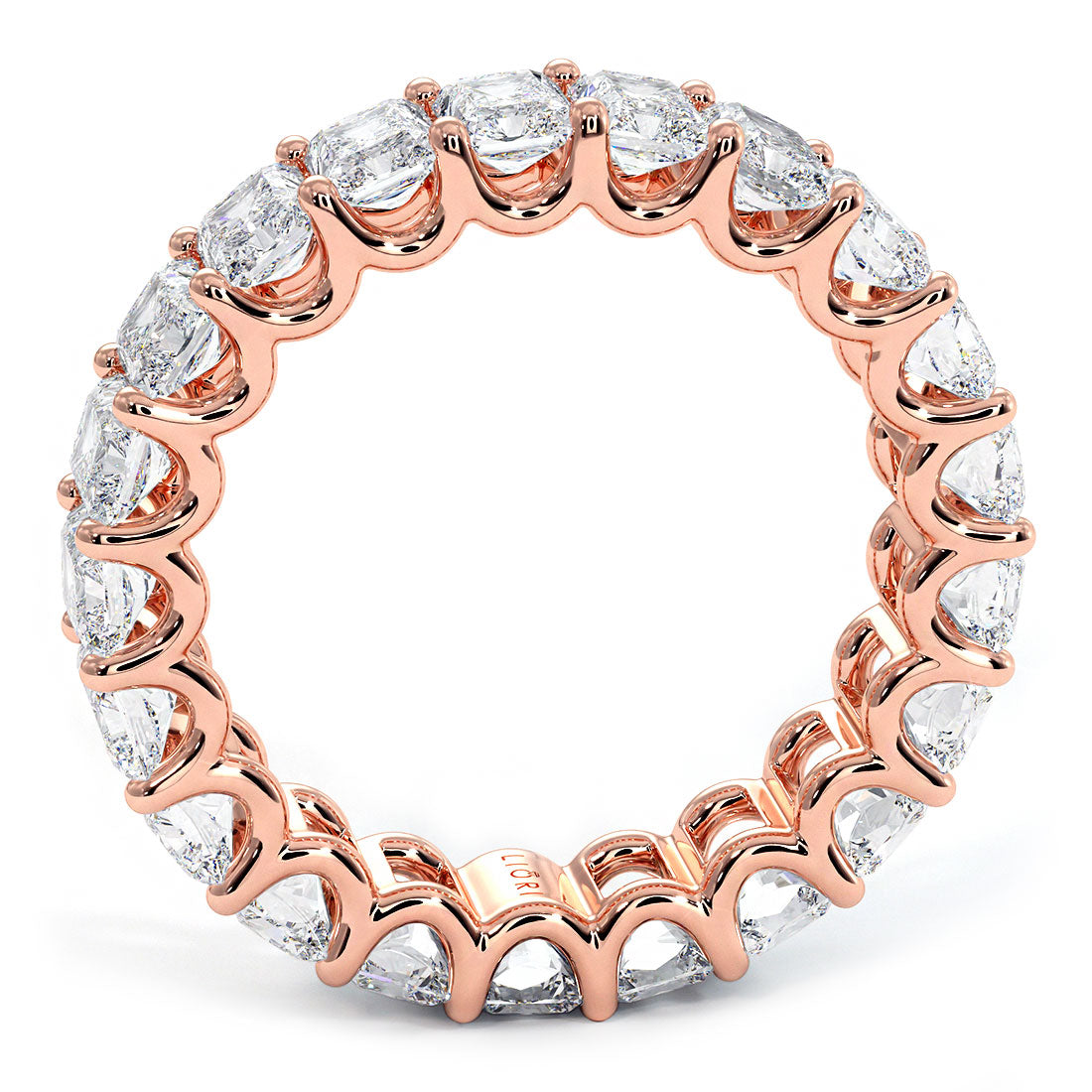 5.25ctw Radiant Cut Diamond Eternity Band Set In 14k Rose Gold