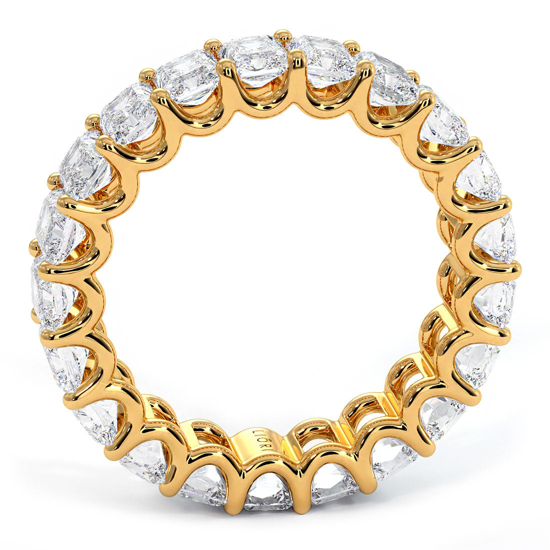 5.25ctw Radiant Cut Diamond Eternity Band Set In 14k Yellow Gold