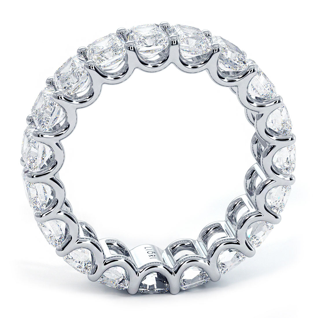 6.65ctw Radiant Cut Diamond Eternity Band Set In 14k White Gold