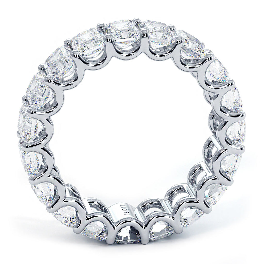 6.65ctw Radiant Cut Diamond Eternity Band Set In Platinum