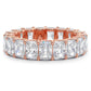 6.65ctw Radiant Cut Diamond Eternity Band Set In 14k Rose Gold